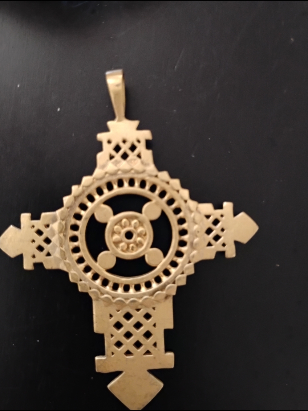 Gold-Tone Geometric Cross Pendant Necklace - Women Jewelry